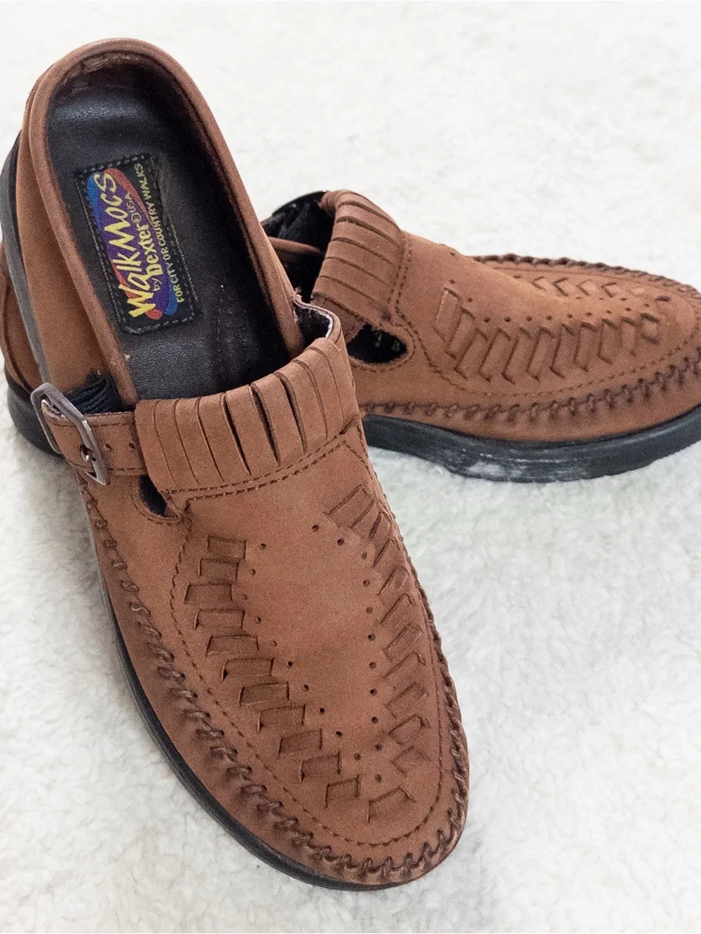 Vintage Dexter WalkMocs Leather Huarache Loafers Women’s Size 7.5 Brown